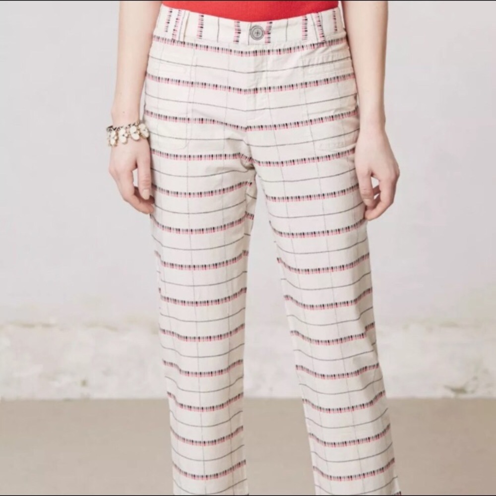 Anthropologie Audrey Plaid Trousers